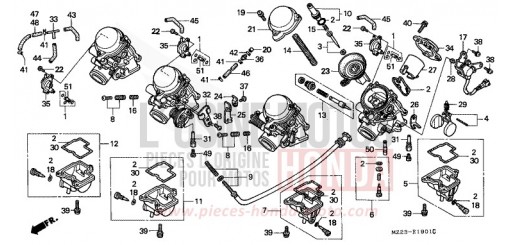 CARBURATEUR (PIECES CONSTITUTIVES) CBR1000FR de 1994